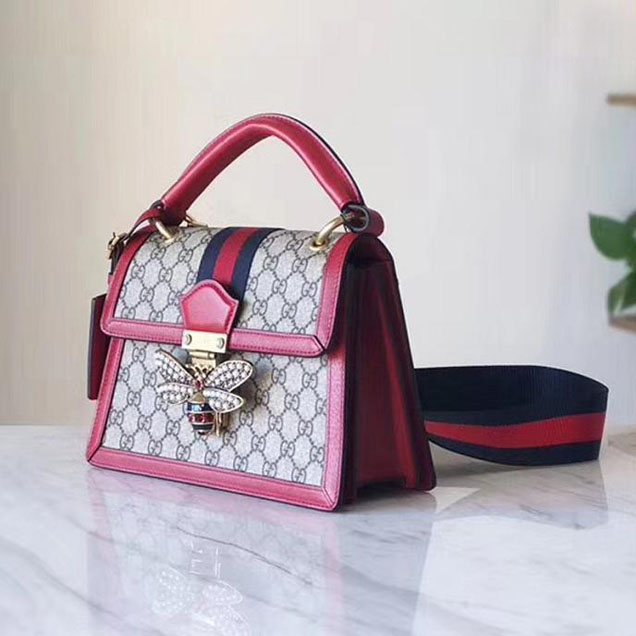 Gucci Queen Margaret GG small top handle bag 476541 Red