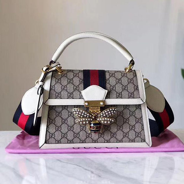Gucci Queen Margaret GG small top handle bag 476541 White