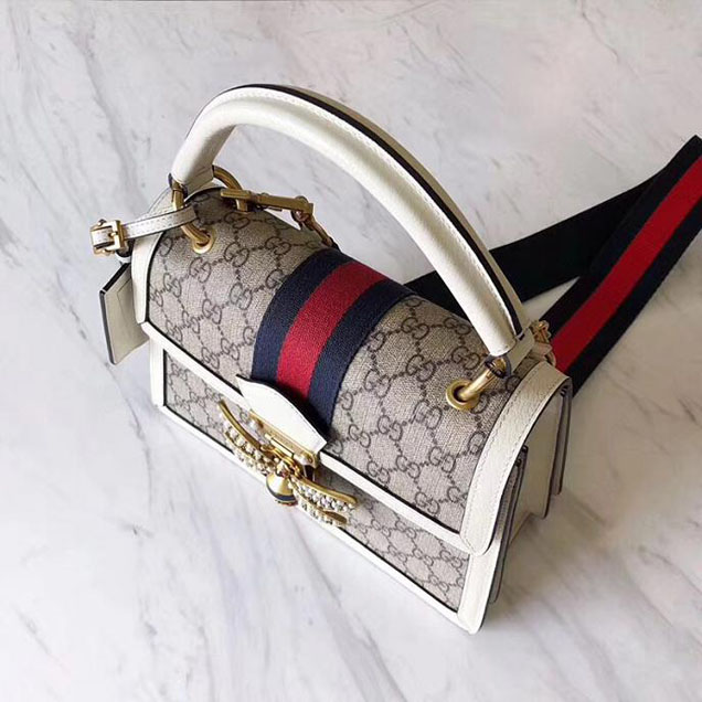 Gucci Queen Margaret GG small top handle bag 476541 White