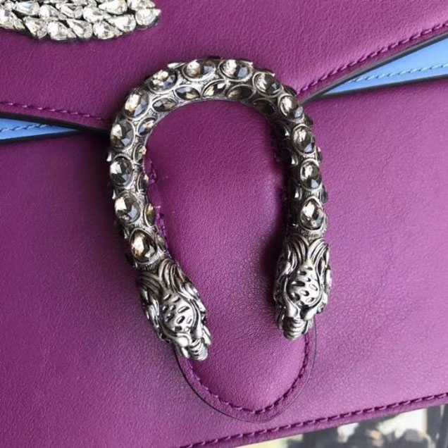 Gucci Dionysus Embroidered Medium Shoulder Bag 403348 Purple/Blue Collection
