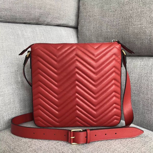 Gucci GG Marmont Messenger Bag 523369 Red 2018