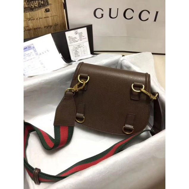 Gucci Leather Tiger GucciTotem Small Shoulder Bag 495663 Brown 2018 Collection