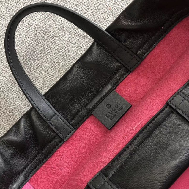Gucci Print Leather Vintage Logo Drawstring Small Backpack Bag 523586 Fuchsia 2018