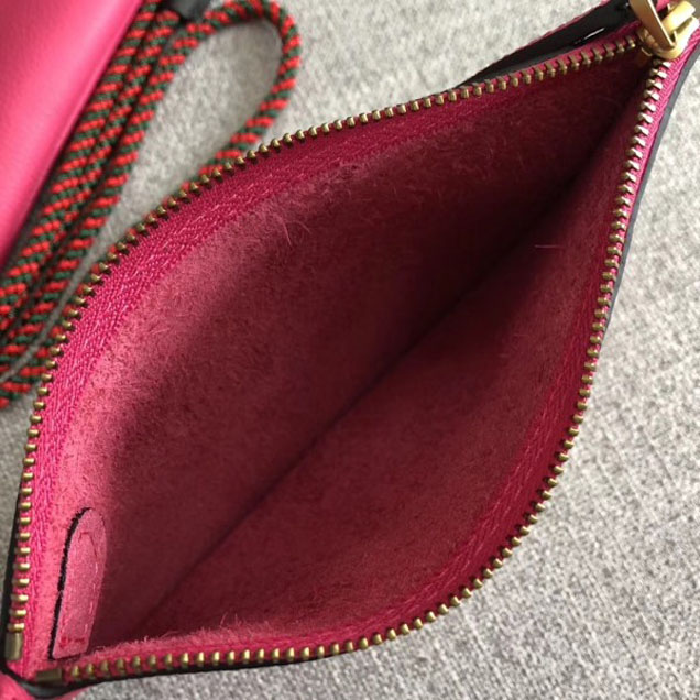 Gucci Print Leather Vintage Logo Drawstring Small Backpack Bag 523586 Fuchsia 2018