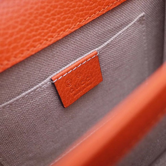 Gucci Interlocking G Buckle Chain Leather Shoulder Small Bag 510304 Orange 2018