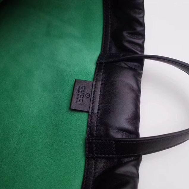 Gucci Print Leather Vintage Logo Drawstring Backpack Bag 494053 Green 2018