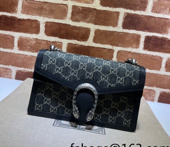 Gucci Dionysus Small Shoulder Bag in Black GG Denim Jacquard 400249 2022