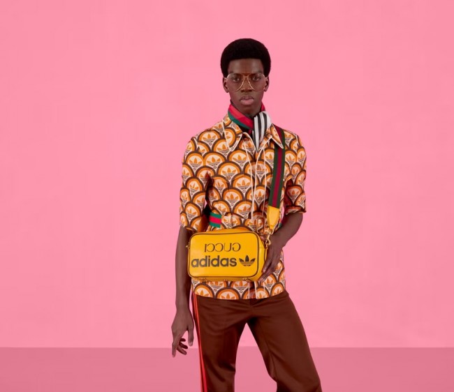 adidas x Gucci Leather Small Shoulder Bag 702427 Yellow 2022