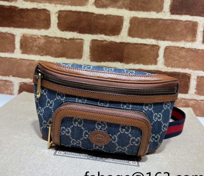 Gucci GG Denim Belt Bag with Interlocking G 682933 Blue 2022
