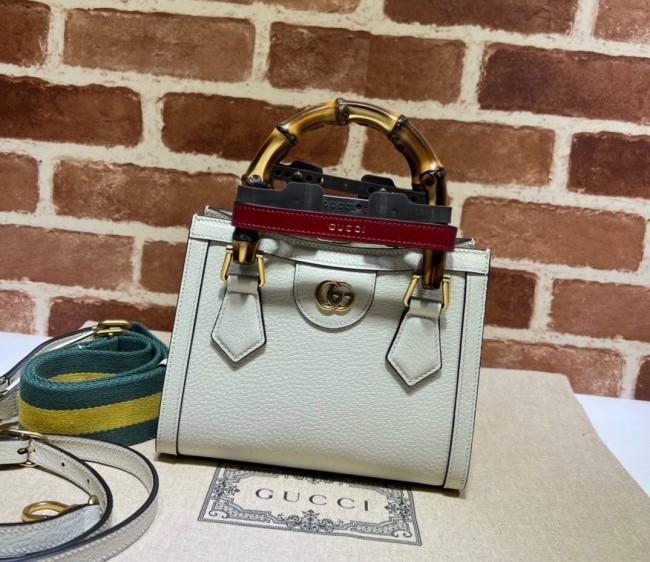Gucci Diana Leather Mini Tote Bag 702732 White 2022