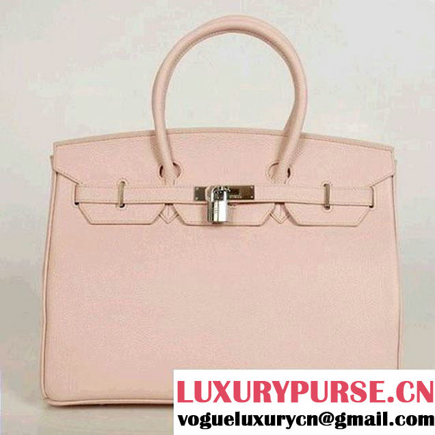 Hermes Birkin 35CM Tote Bags Smooth Togo Leather Pink Silver