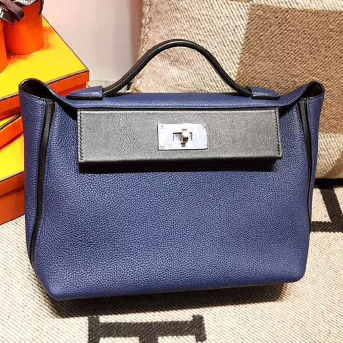 Hermes 24/24 Bag 35cm Navy Blue Swift & Togo Silver Hardware