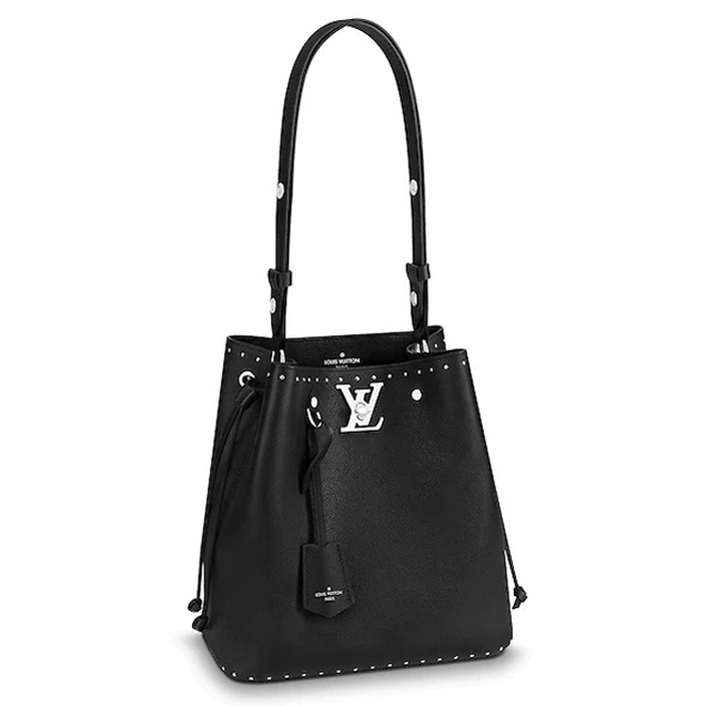 Lousi Vuitton Lockme Bucket Bag in Studs Soft Calfskin M43878 Noir 2018 Collection