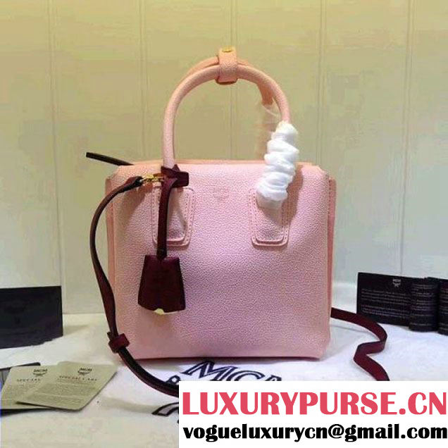 MCM Two-tone Calfskin Milla Mini Tote Pink 2017 (3B031-7061904 )