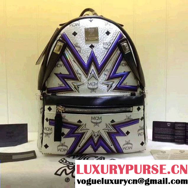 MCM Dual Stark Cyber Flash Backpack White 2017 (3B031-7061909 )