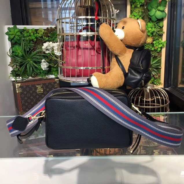 Prada Saffiano Mini Zip Crossbody Bag 1BH082 Calfskin Leather Spring Summer 2018 Collection Black