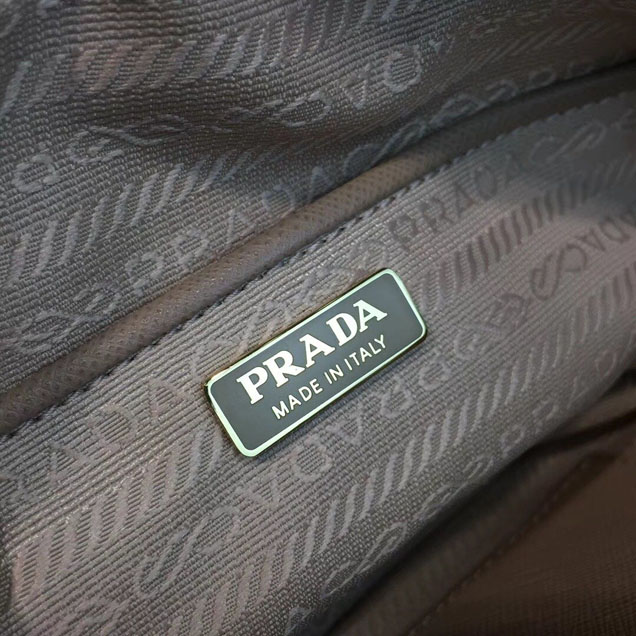 Prada Saffiano Fanny Pack 20cm Bag with Chain 1BL007 Calfskin Leather Spring Summer 2018 Collection Beige