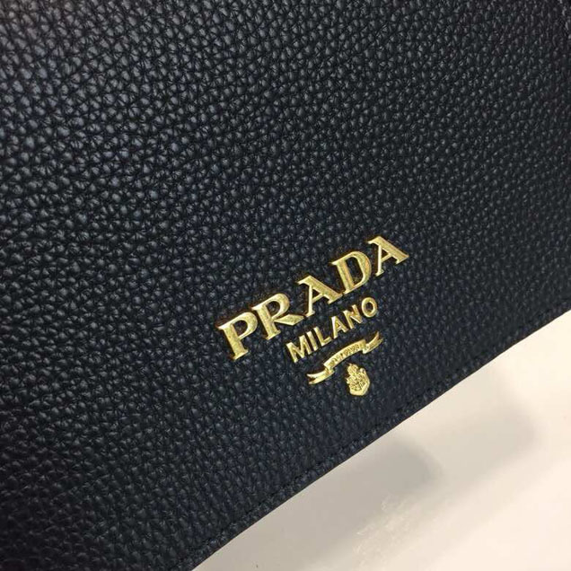 Prada Daino Shoulder Bag 20cm 1BD102 Calfskin Leather Spring Summer 2018 Collection Black