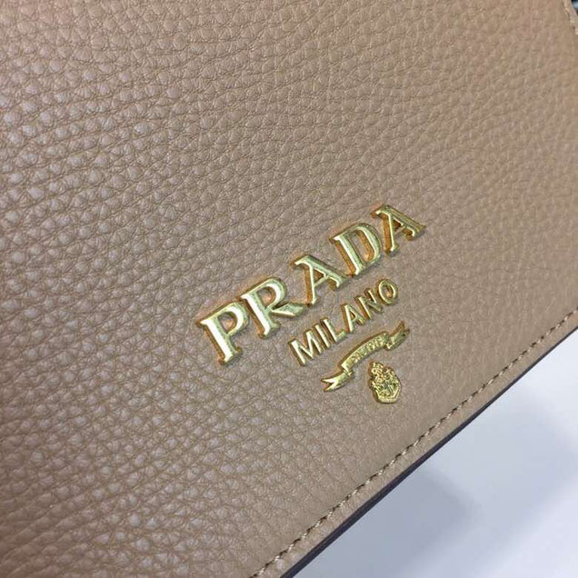 Prada Daino Shoulder Bag 20cm 1BD102 Calfskin Leather Spring Summer 2018 Collection Beige