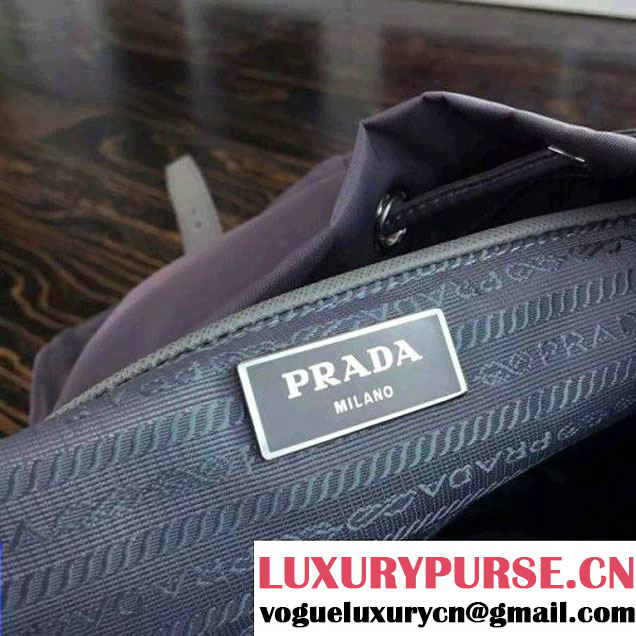Prada 1BZ677 Fabric Backpack Grey 2015 (2A016-090117 )