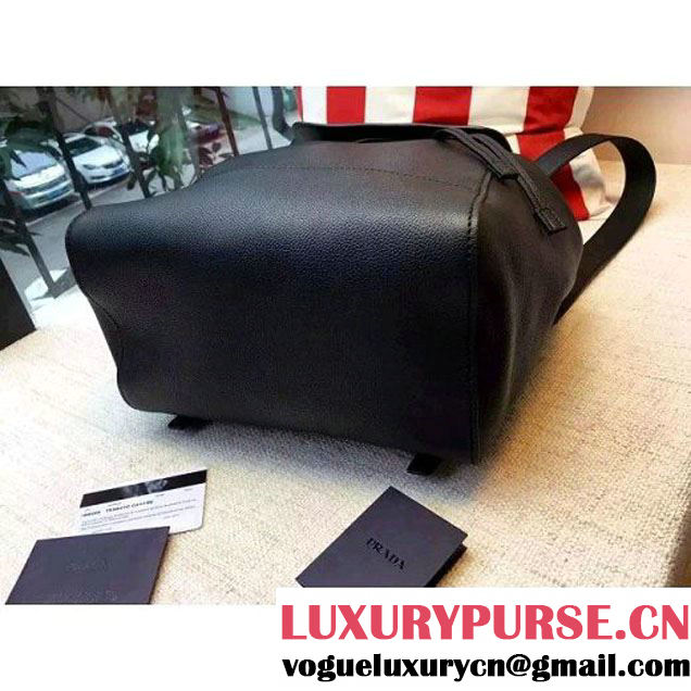 Prada 1BHZ007 Calfskin Backpack Black 2016 (2A016-011811 )