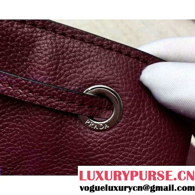 Prada 1BHZ007 Calfskin Backpack Burgundy 2016 (2A016-6011812 )