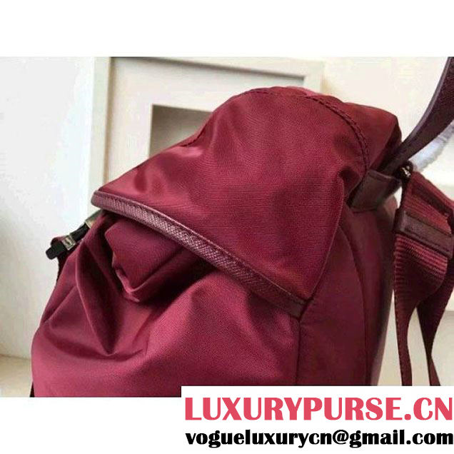 Prada Fabric Backpack 1BZ0039 Burgundy (2A016-6051608 )