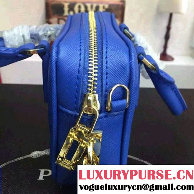 Prada Saffiano Leather Top-handle Mini Bag Blue (1A025-042812 )