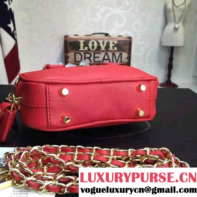 Prada Saffiano Leather Top-handle Mini Bag Red (1A025-042815 )