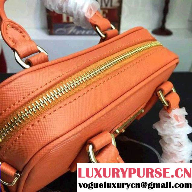 Prada Saffiano Leather Top-handle Mini Bag Orange (1A025-042817 )