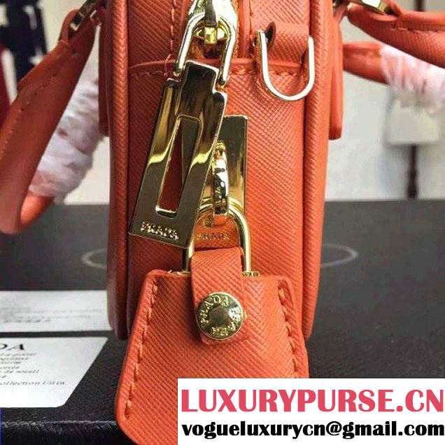 Prada Saffiano Leather Top-handle Mini Bag Orange (1A025-042817 )
