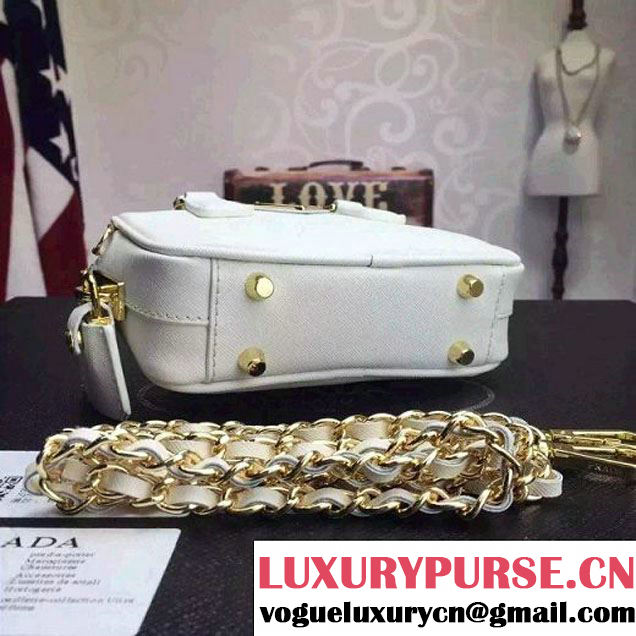 Prada Saffiano Leather Top-handle Mini Bag White (1A025-042819 )