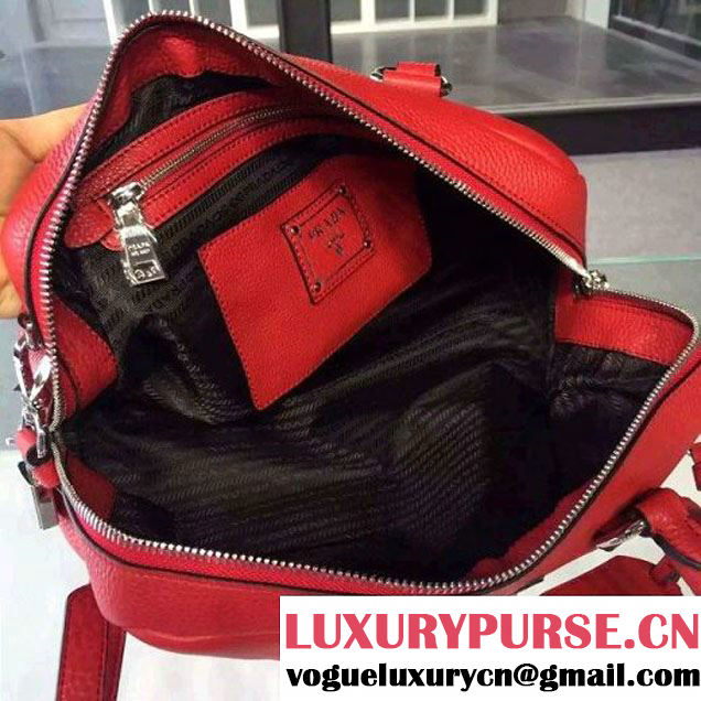 Prada BL0915 Calf leather Top-handle Bag Red (2A016-061221 )