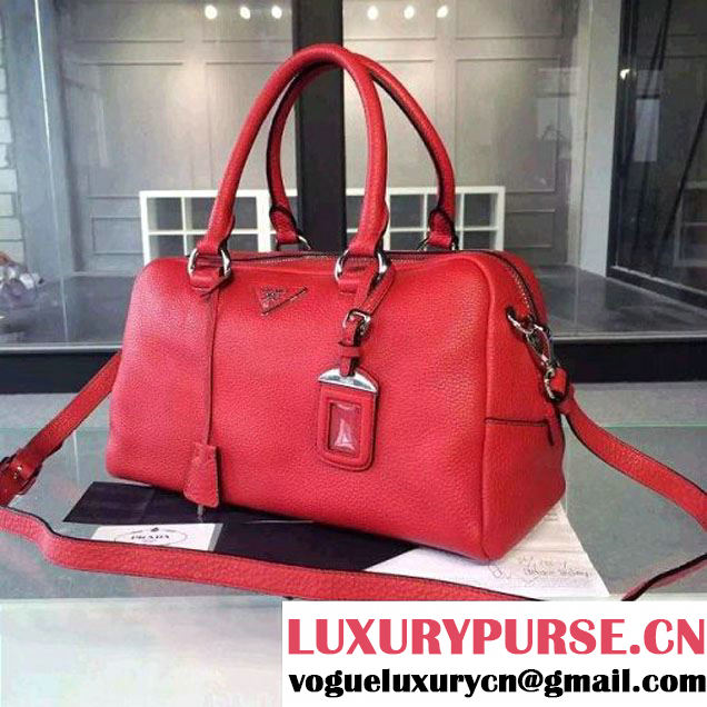 Prada BL0915 Calf leather Top-handle Bag Red (2A016-061221 )