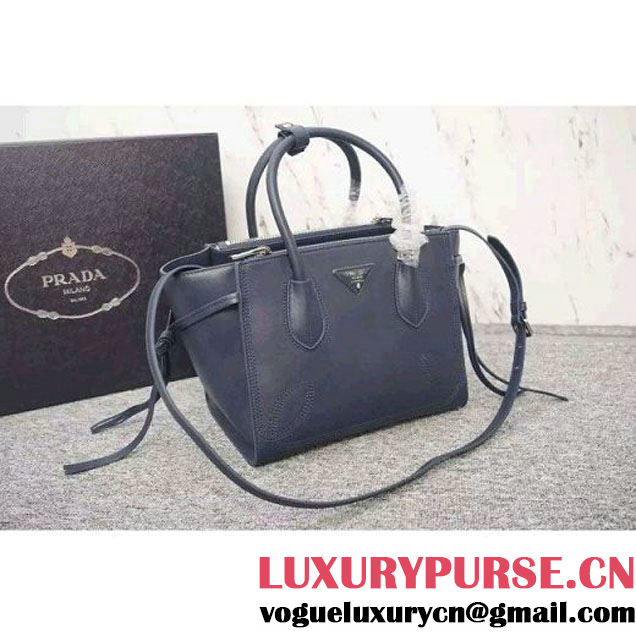 Prada B225R City Sport Leather Tote Dark Blue (WMJ-062612 )
