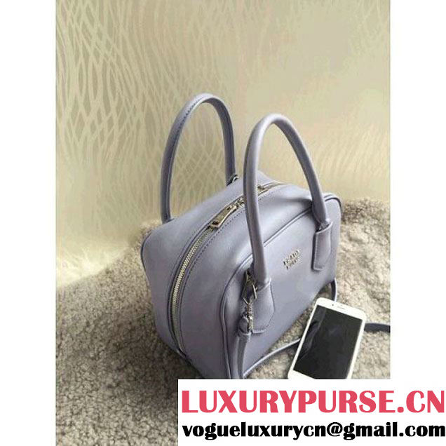 Prada 1BB011 Small Inside Top Handle Bag Gray+Aquamarine Fall 2015 (1B015-090102 )