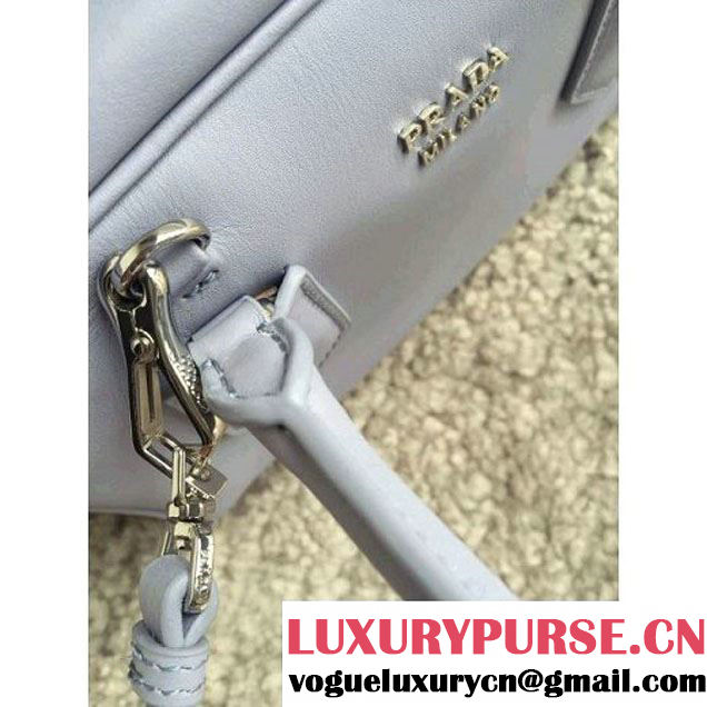 Prada 1BB011 Small Inside Top Handle Bag Gray+Aquamarine Fall 2015 (1B015-090102 )