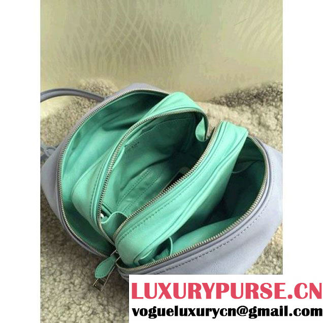 Prada 1BB011 Small Inside Top Handle Bag Gray+Aquamarine Fall 2015 (1B015-090102 )