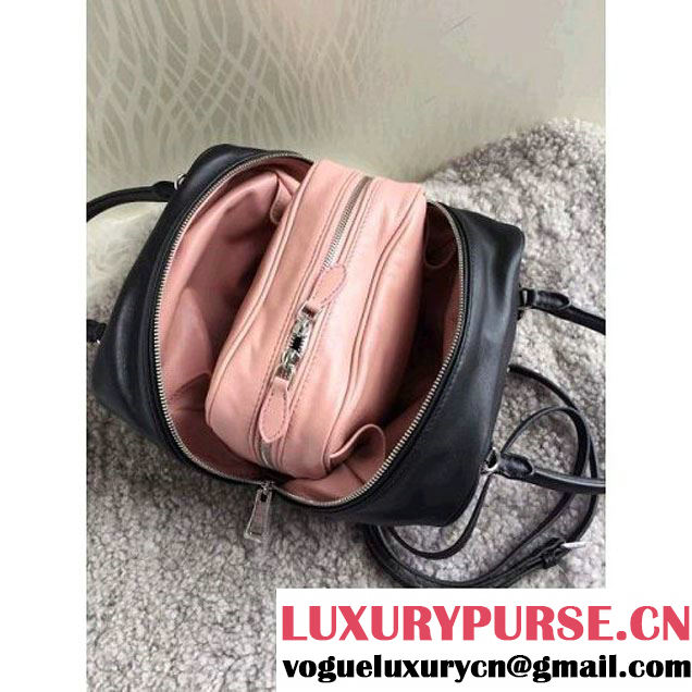 Prada 1BB011 Small Inside Top Handle Bag Black+Light Pink Fall 2015 (1B015-090103 )
