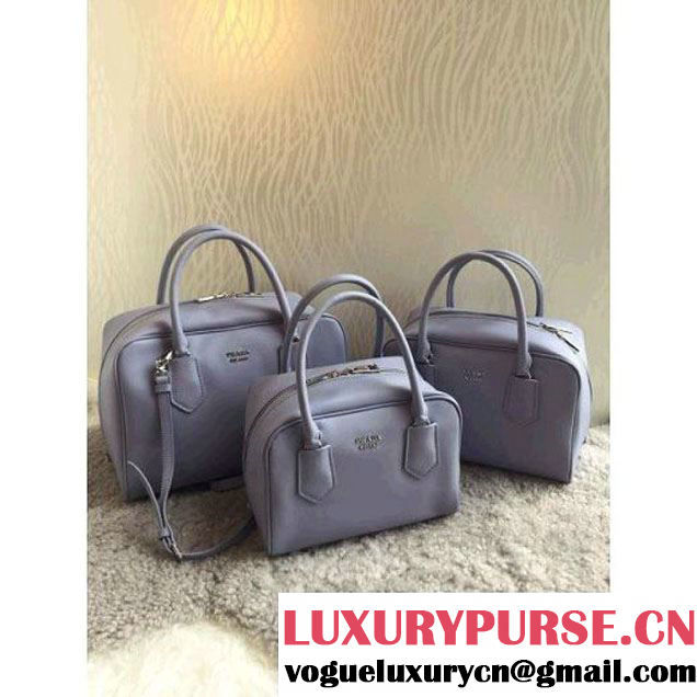 Prada Large Inside Top Handle Bag  Gray+AquamarineFall 2015 (1B015-090110 )