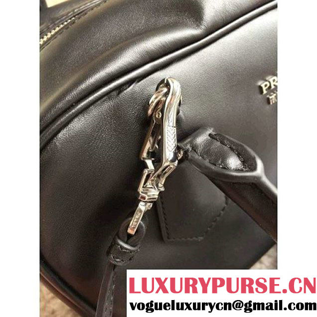 Prada Large Inside Top Handle Bag Black+Light Pink Fall 2015 (1B015-090111 )