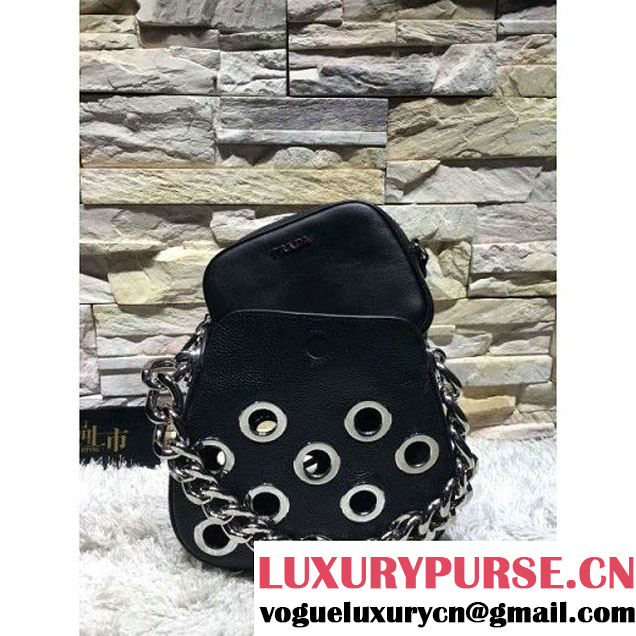 Prada 1BA027 Top Handle Bag Black 2016 (2A193-6011506 )