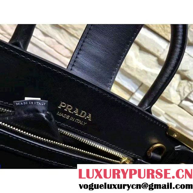 Prada Black Buckled Top Handle Tote Bag Black - Fall 2016 (OZZ-6080803 )