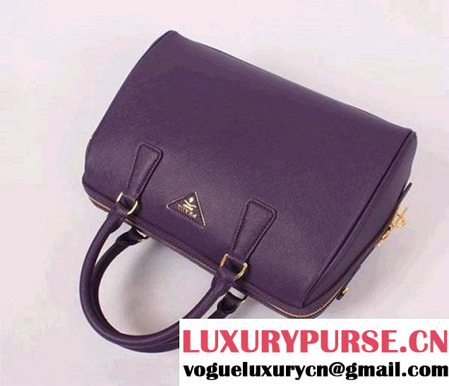 PRADA Saffiano Leather Two Handle Bag PR0823 Purple  