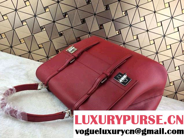Prada Saffiano Cuir Leather Briefcase Flap Bag BN2789 Red Fall 2014