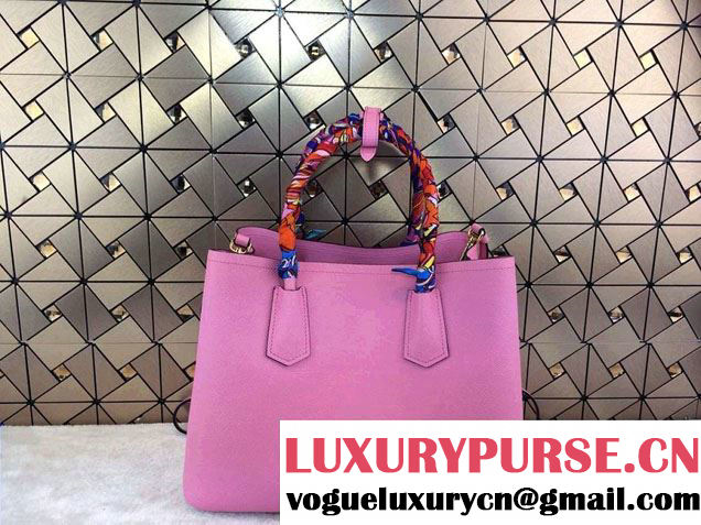 Prada Saffiano Cuir Leather Tote Bag B2756T Pink 2014