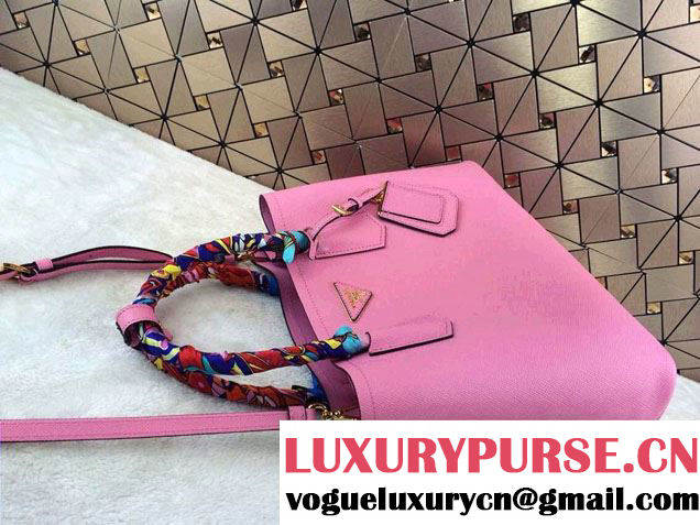 Prada Saffiano Cuir Leather Tote Bag B2756T Pink 2014