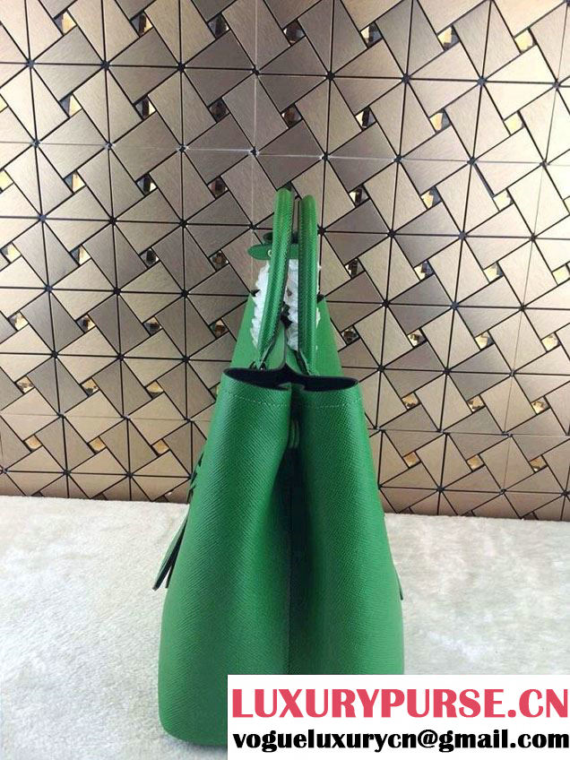 Prada Saffiano Cuir Leather Tote Bag BN2820 Green 2014