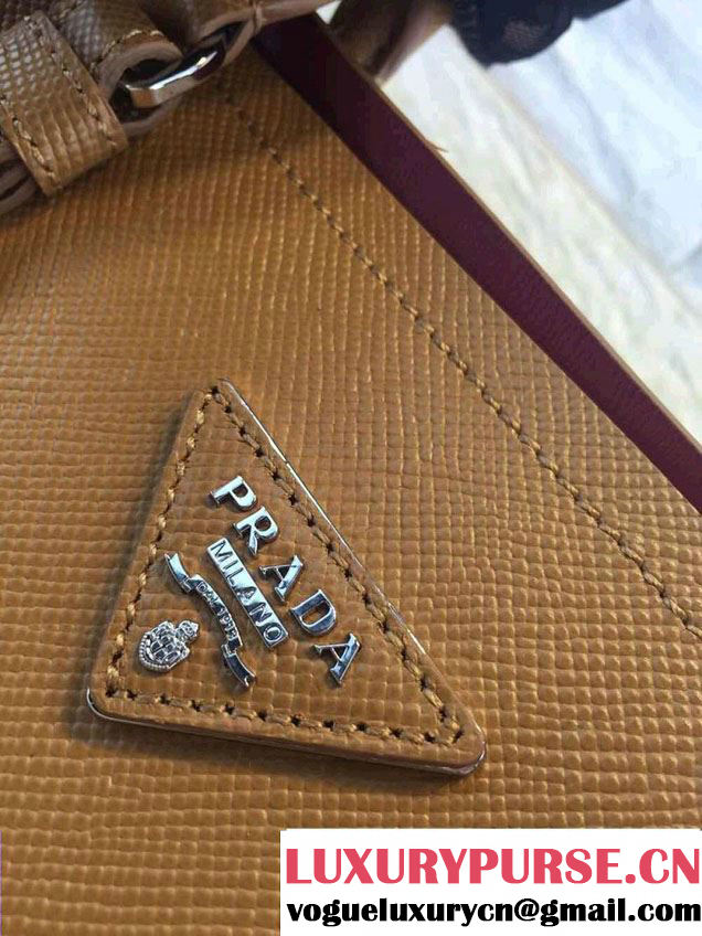 Prada Saffiano Cuir Leather Tote Small Bag BN2838 Cinnamon 2015