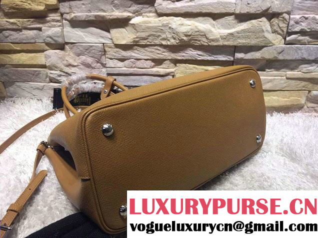 Prada Saffiano Cuir Leather Tote Small Bag BN2838 Cinnamon 2015